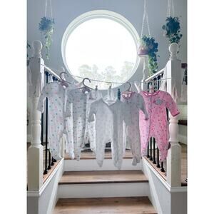 Bulk Lot 5 Footie Pajama Sleepers Darling Prints + Cozy 6mths